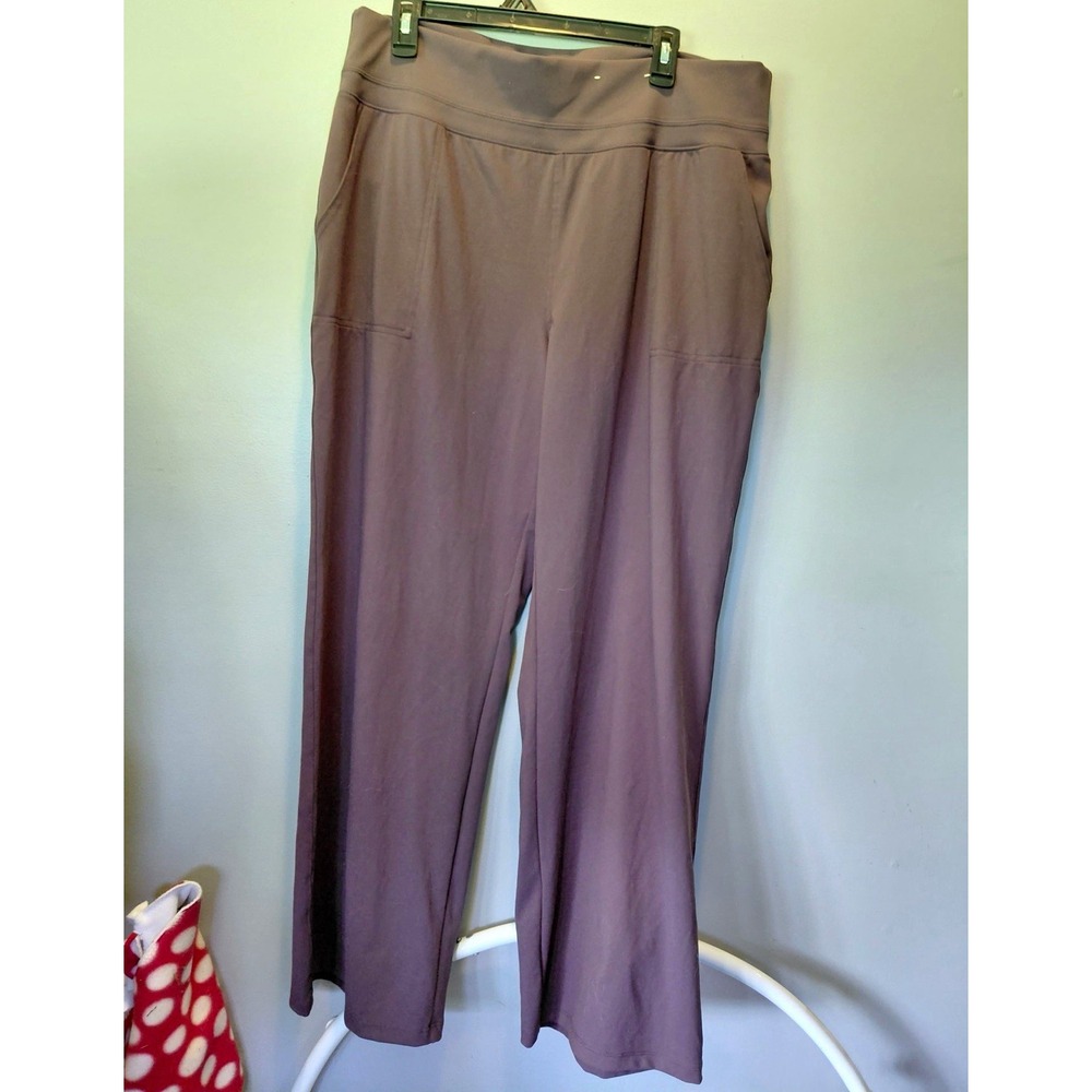 97Stylus Women's Brown Solid Knit Dress Pants XL 36 in Waist 31 in Inseam